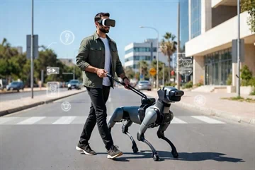 כלב נחייה רובוטי חכם בשילוב מציאות מדומה