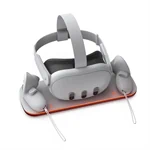 VR PowerDock Pro – תחנת טעינה חכמה למטא קווסט 3 עם תאורת RGB וסוללות נטענות