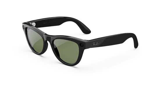 ️ Ray-Ban Meta Skyler Shiny Black – עם עדשות Green ירוקות | עיצוב עגול קלאסי. טכנולוגיה מהפכנית.