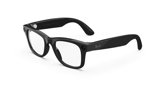 ️ Ray-Ban Meta Wayfarer Shiny Black – עם עדשות שקופות Clear | סטייל נצחי.