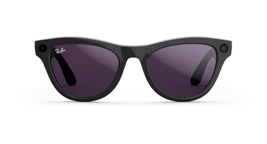 ️ Ray-Ban Meta Skyler Shiny Black – עם עדשות Clear to Amethyst Transitions® | אלגנטיות כהה ביום, שקיפות חכמה בלילה