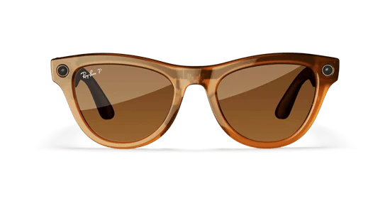 ️ Ray-Ban Meta Skyler Shiny Caramel Transparent – עם עדשות Brown חומות | סטייל חמים. טכנולוגיה חכמה. חופש מוחלט