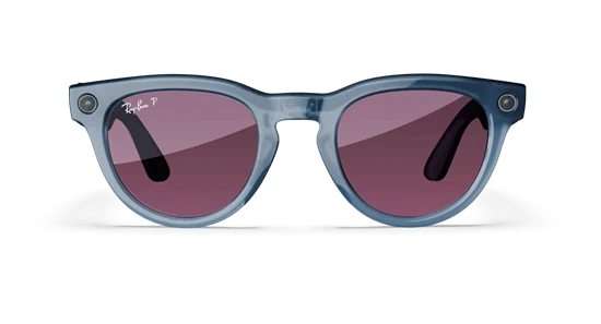 ️ Ray-Ban Meta Headliner Shiny Jeans Transparent – עם עדשות Dusty Red | נועזות בגוונים חמים. אינטליגנציה בלב המשקפיים